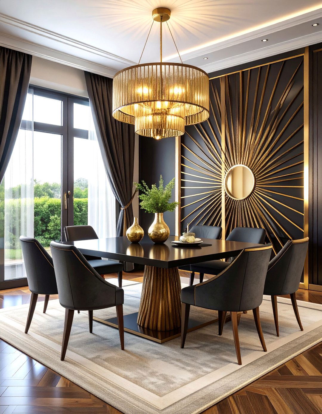 Art Deco Inspired Metallic Panels - 25 Sliding Door Curtain Ideas