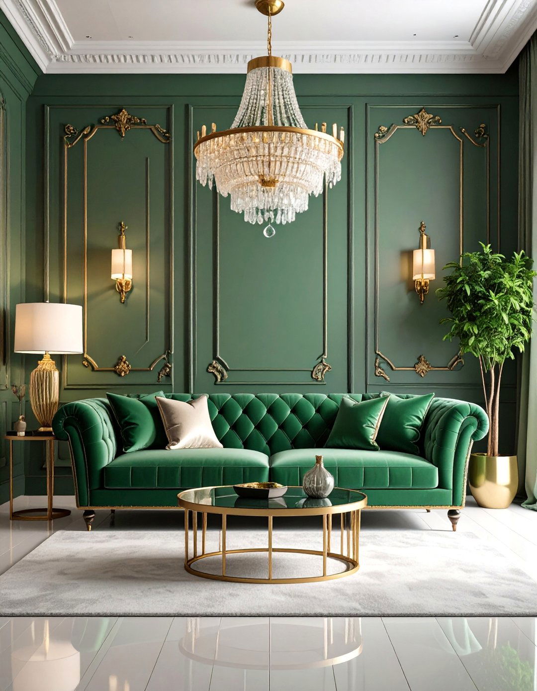 Art Deco Inspired Sage Green Couch Design - 25 sage green couch living room ideas