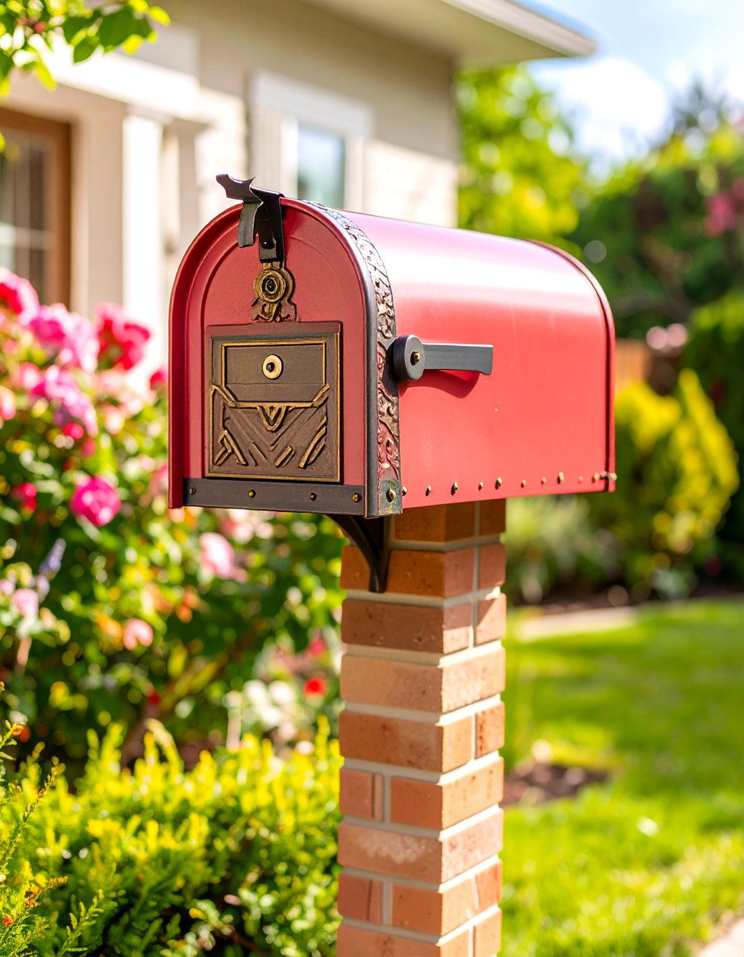 Art Deco Inspired Stepped Brick Mailbox - 25 Brick Mailbox Ideas