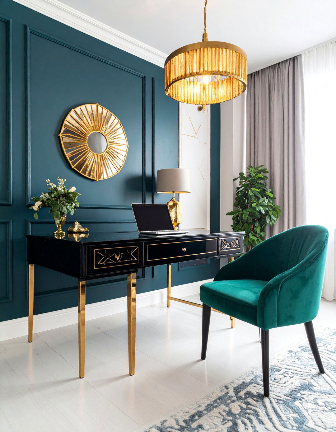 Art Deco Inspired Workspace - 25 Home Office Ideas for Her