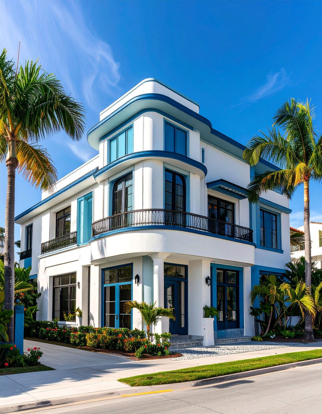 Art Deco Inspired with Smooth Stucco - 25 houses with black roofs