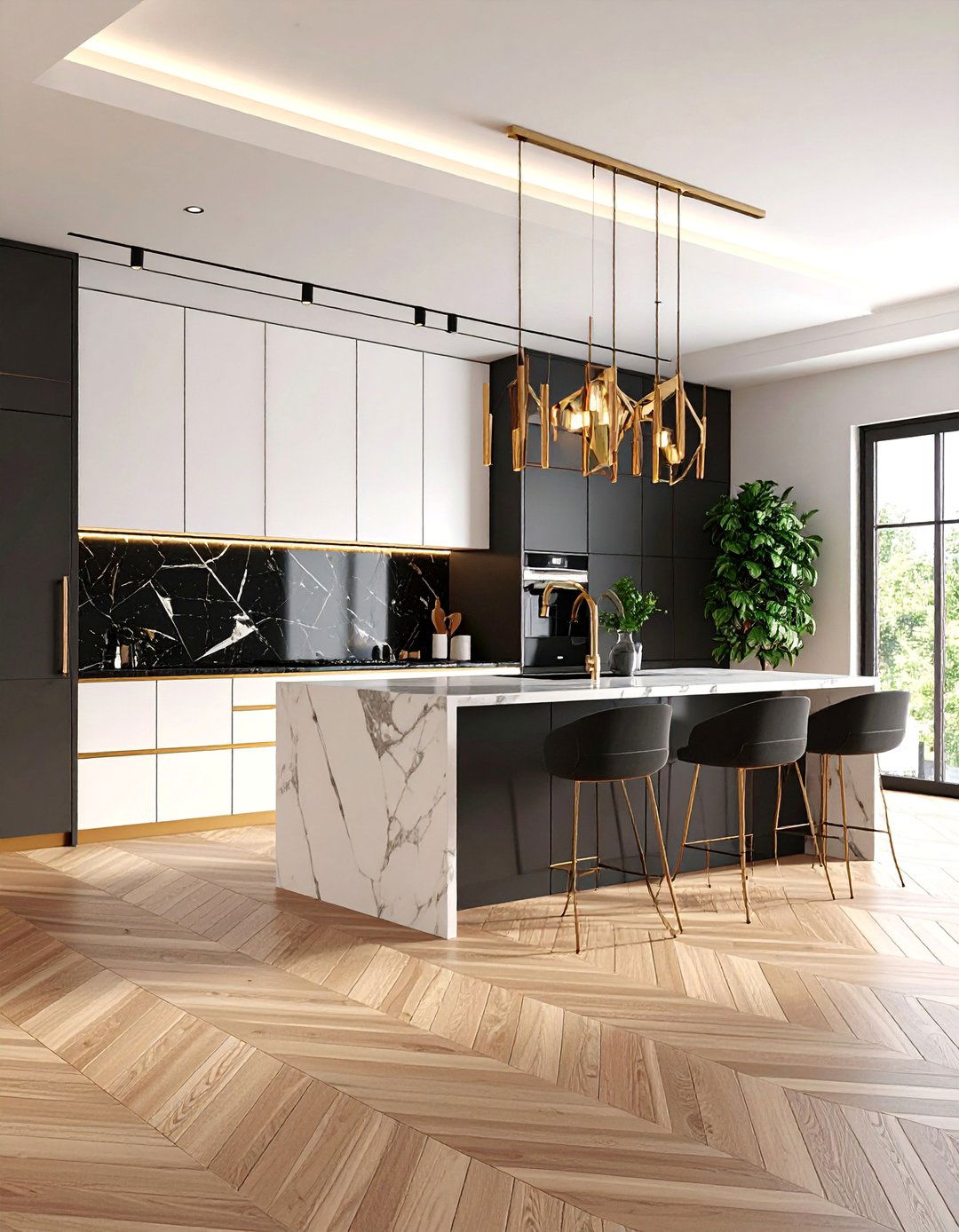 Art Deco Milan Kitchen with Geometric Patterns - 25 Italian Kitchen Design Ideas