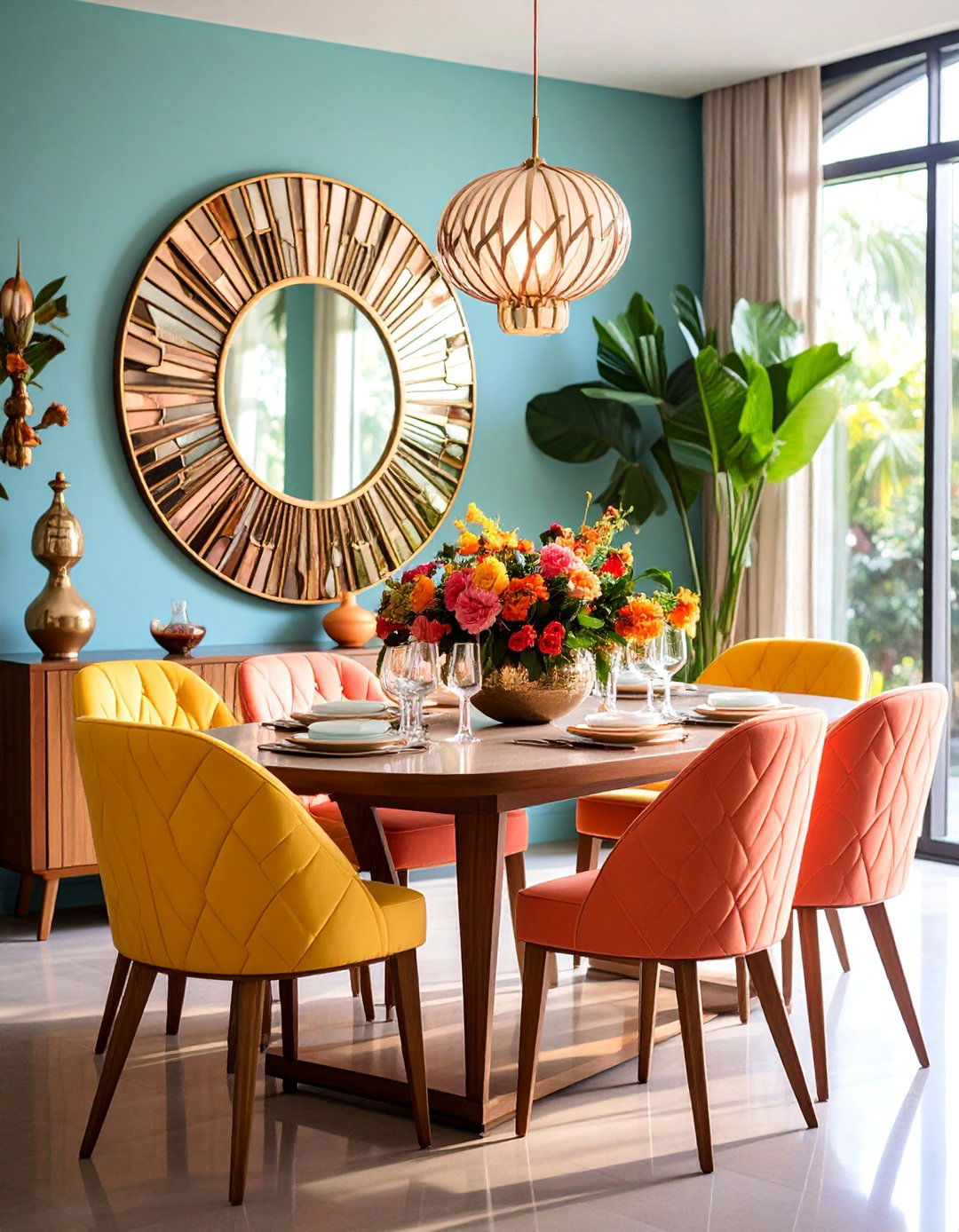 Art Deco Mirror with Geometric Patterns - 25 Dining Room Mirror Ideas