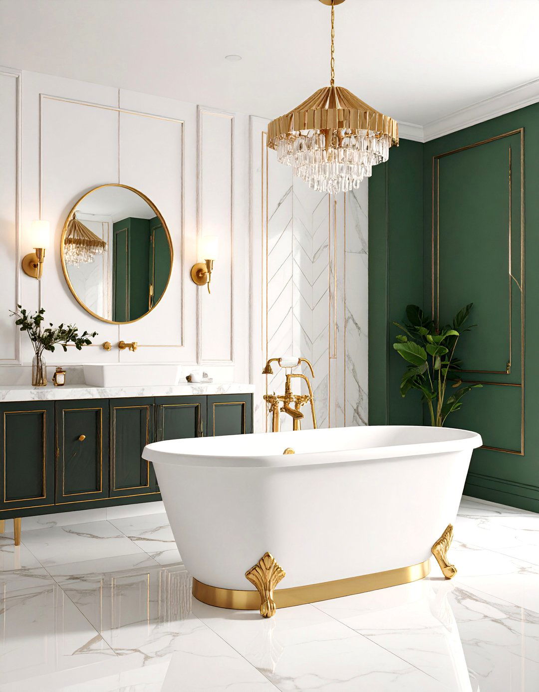 Art Deco Modern Bathroom with Geometric Flair - 25 Eclectic Bathroom Ideas