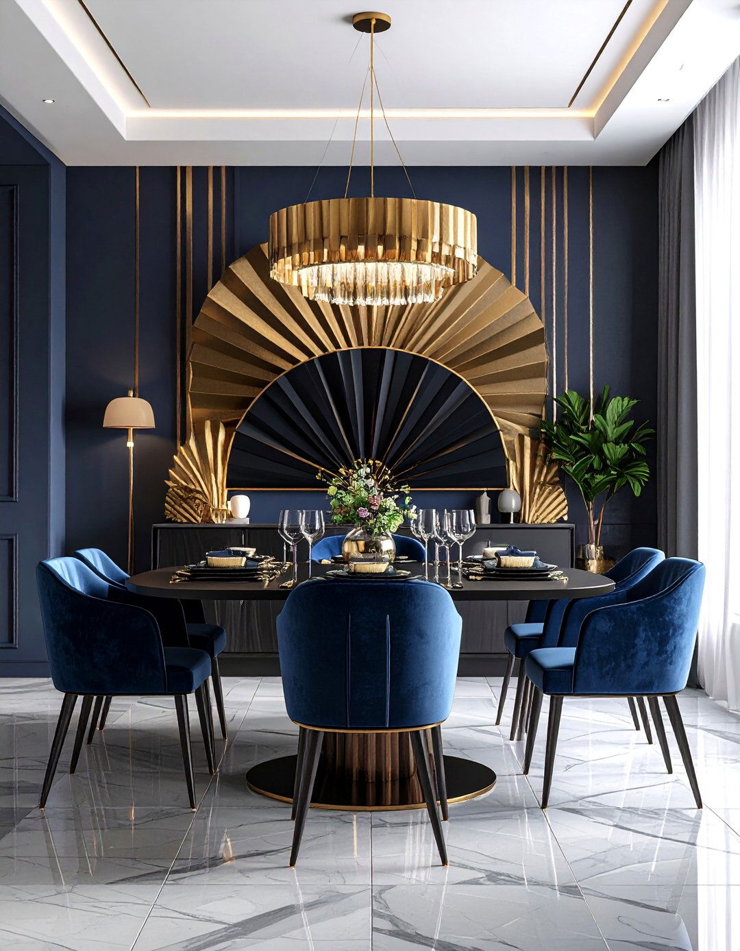 Art Deco Pattern Wall Mural with Geometric Elegance