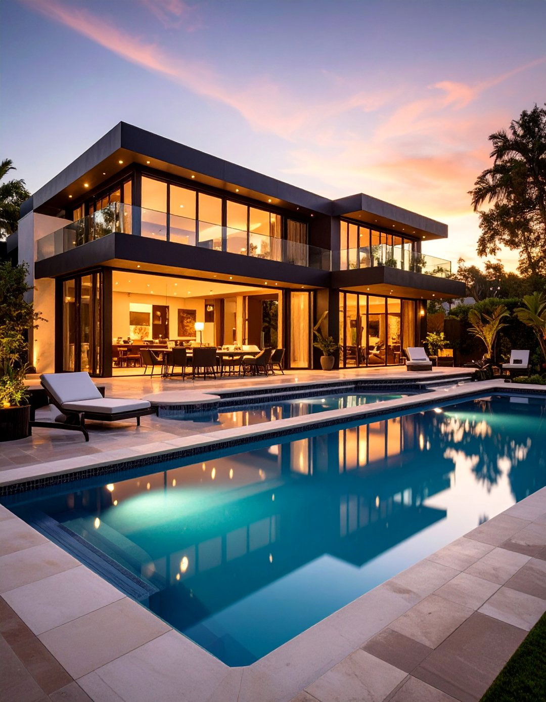 Art Deco Pool House with Geometric Patterns - 25 Pool House Ideas
