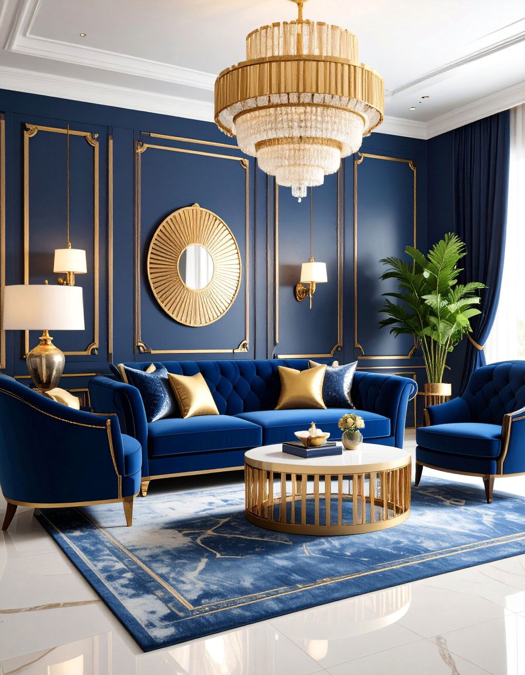 Art Deco Royalty with Geometric Patterns - 25 Royal Living Room Design Ideas