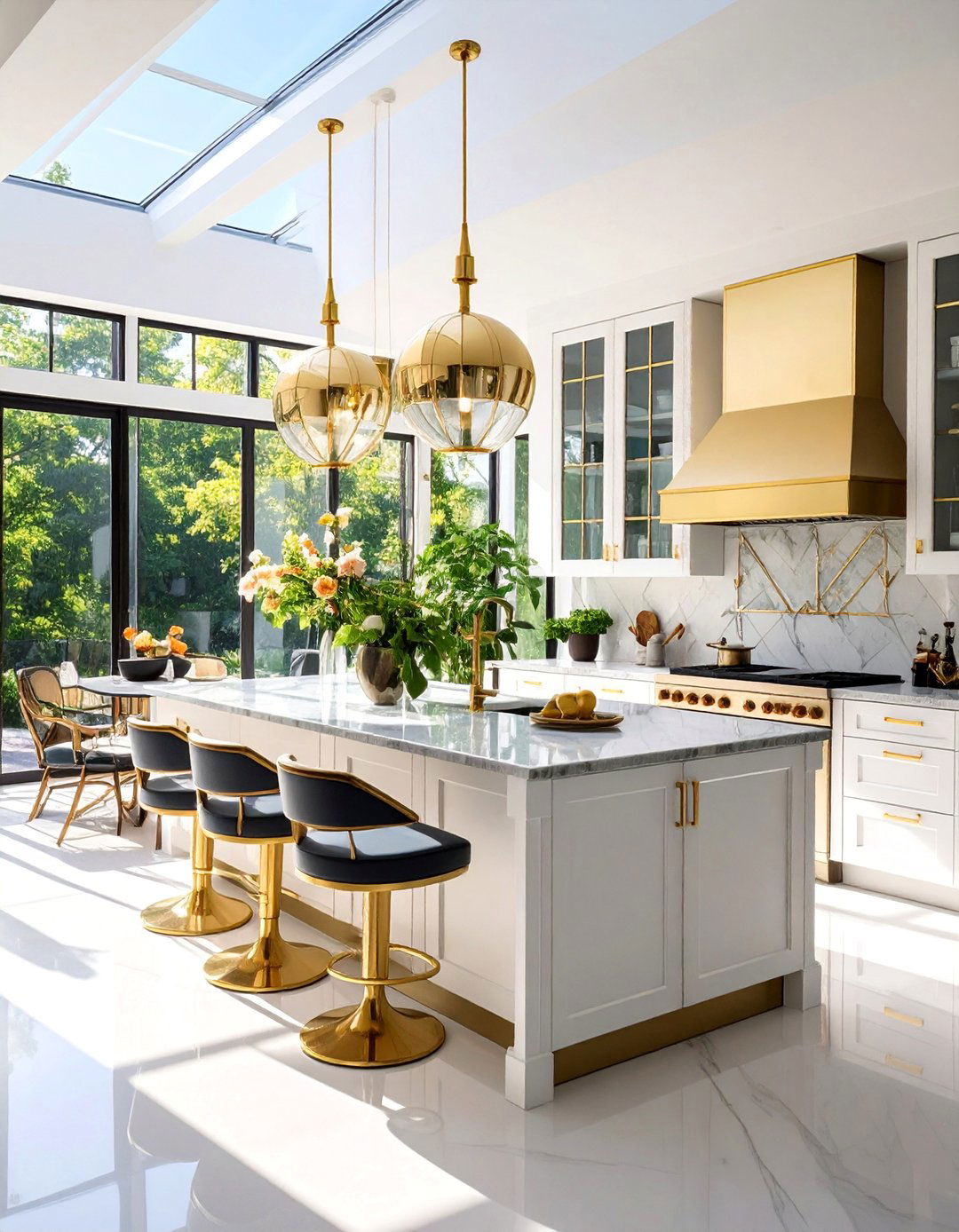Art Deco Sunroom Kitchen with Geometric Patterns - 25 Sunroom Kitchen Ideas