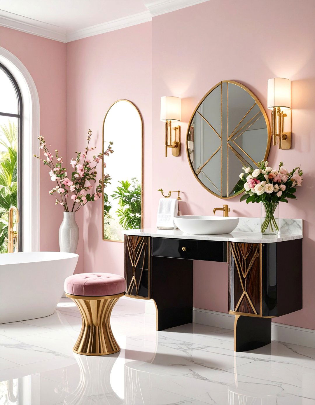 Art Deco Vanity Station Bathroom - 25 Art Deco Bathroom Ideas