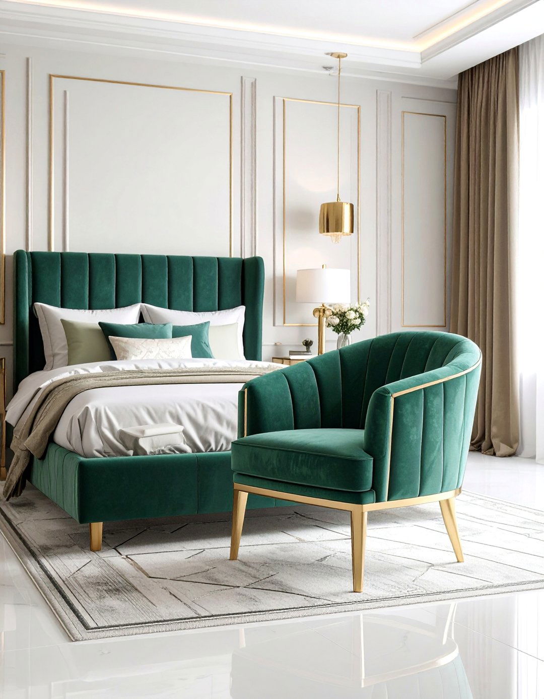 Art Deco Velvet Chair - 25 Bedroom Chair Ideas