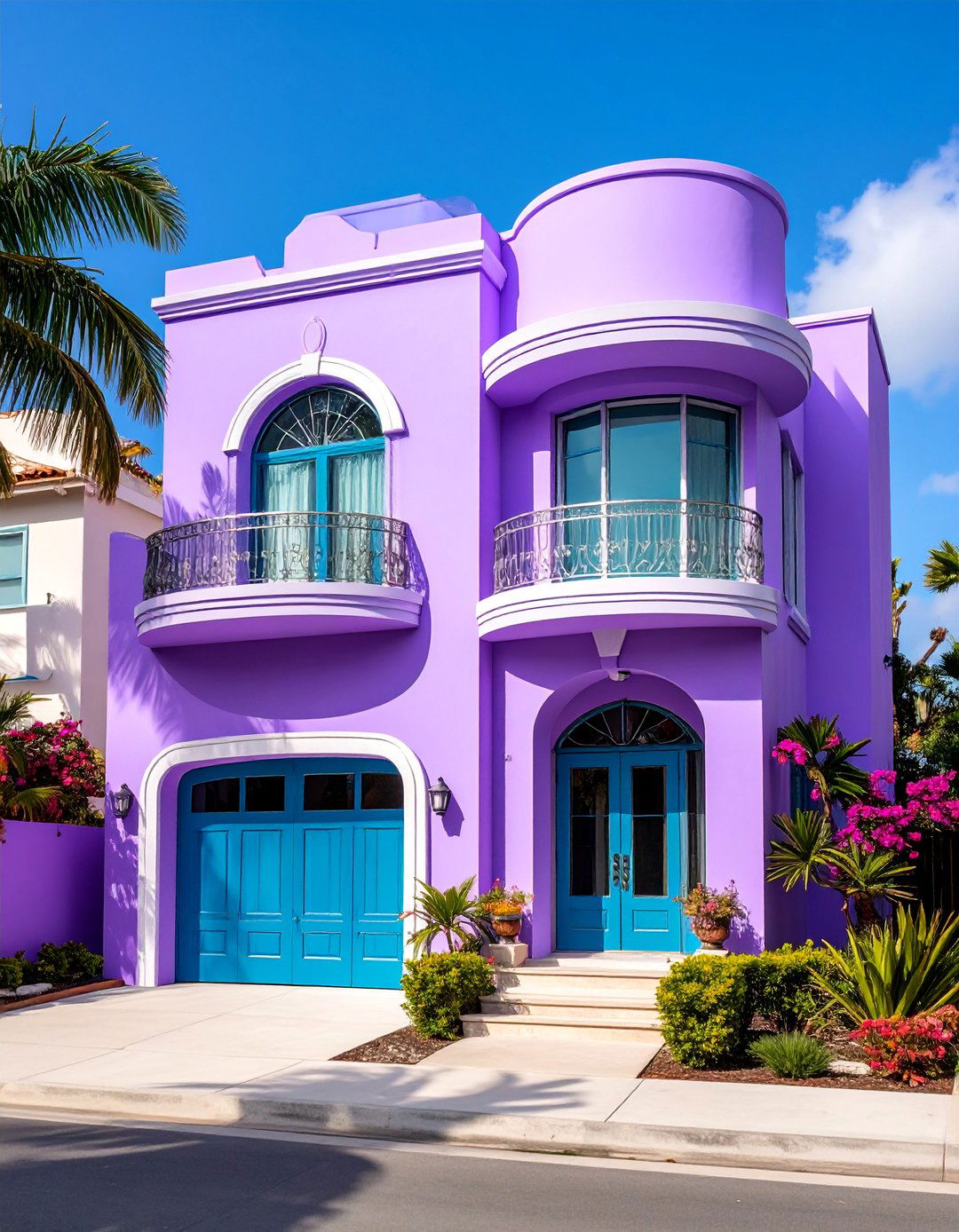 Art Deco Violet with Chrome Accents - 25 Purple House Exterior Ideas