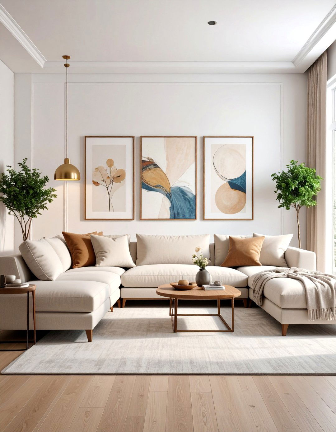 Art Focused Living Room with Gallery Wall Display - 25 Pottery Barn Living Room Ideas