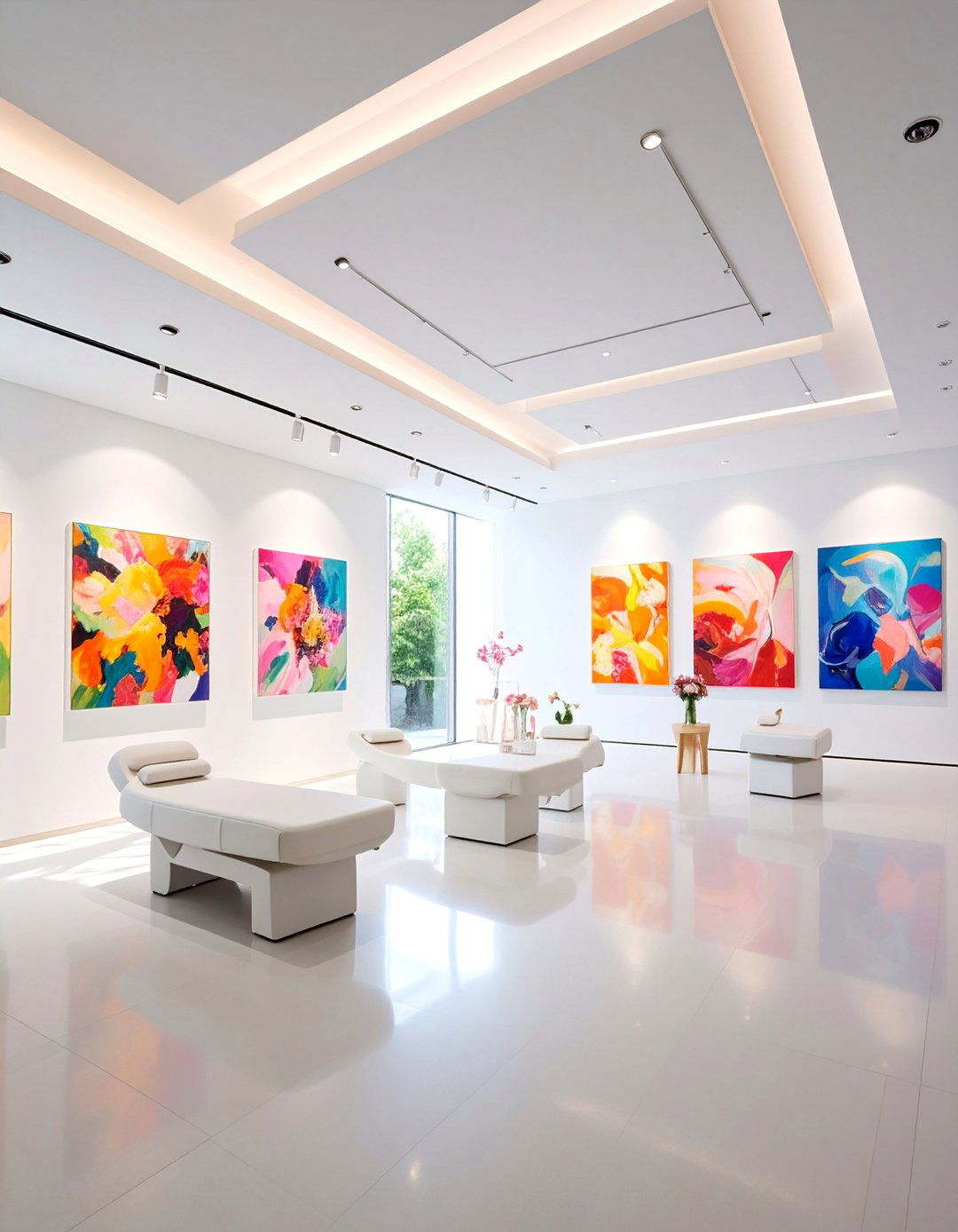 Art Gallery Esthetician Room with Rotating Exhibitions - 25 Esthetician Room Ideas