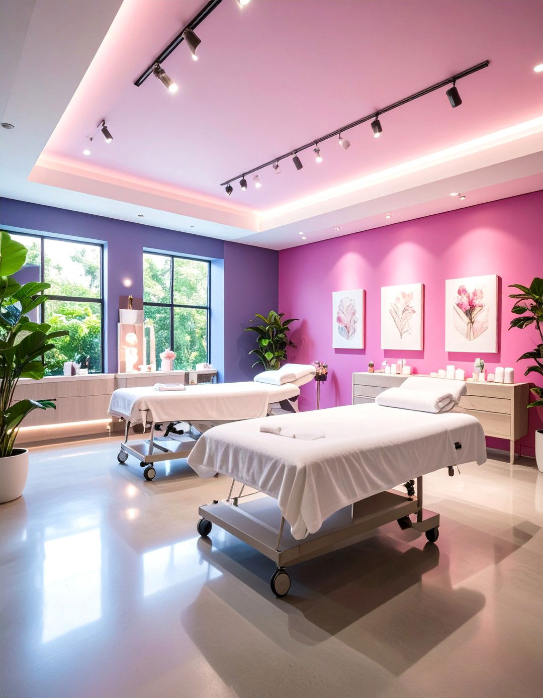 Art Gallery Facial Room with Curated Displays - 25 Facial Room Ideas
