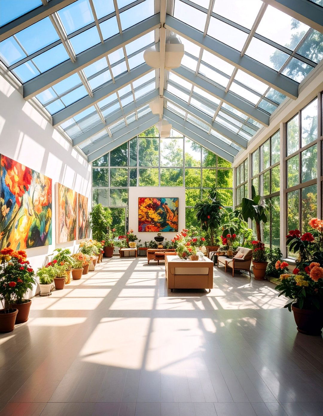 Art Gallery Sunroom with Rotating Exhibition Space - 25 Small Sunroom Ideas