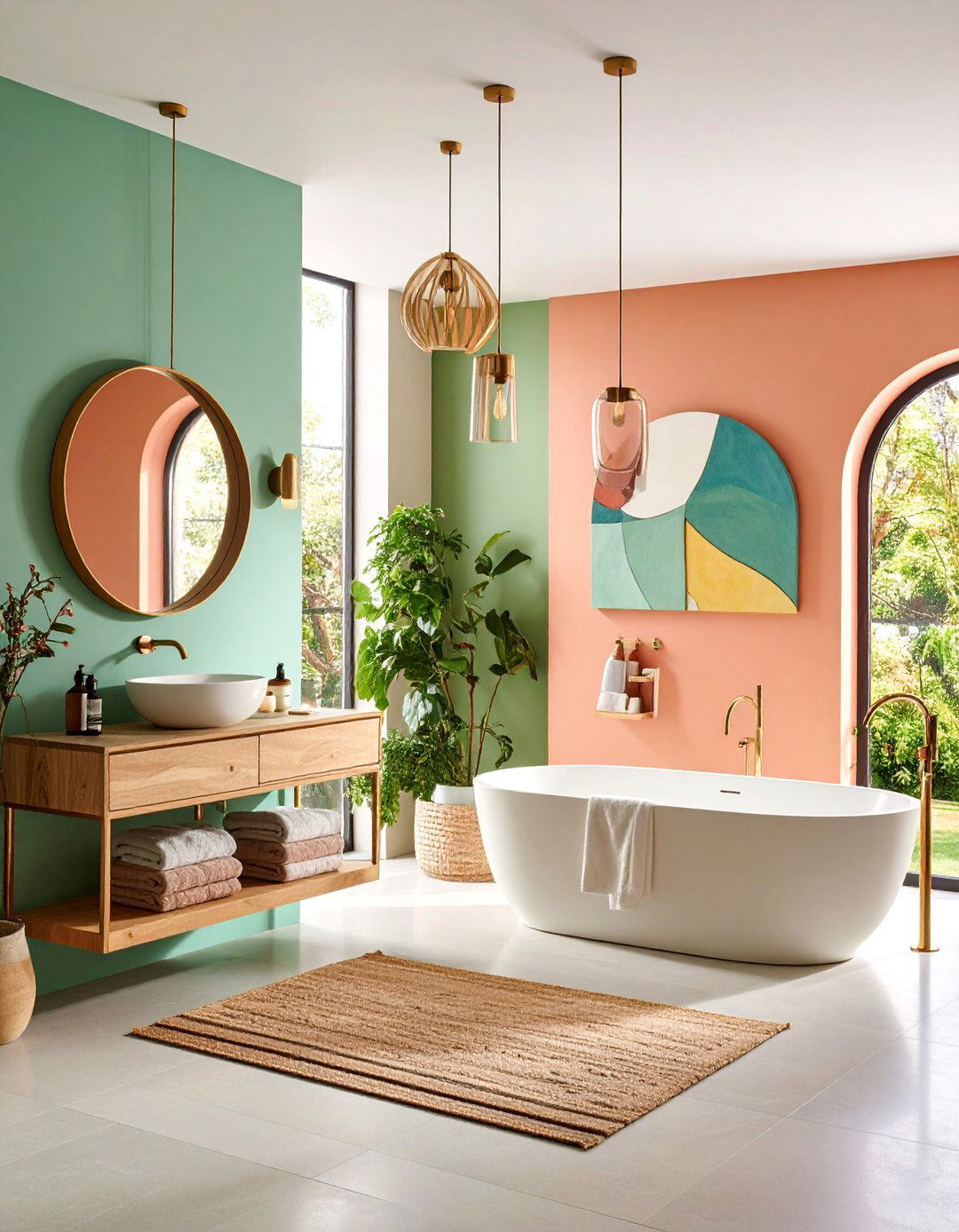 Art Gallery with Statement Pieces - 25 Bathroom Staging Ideas