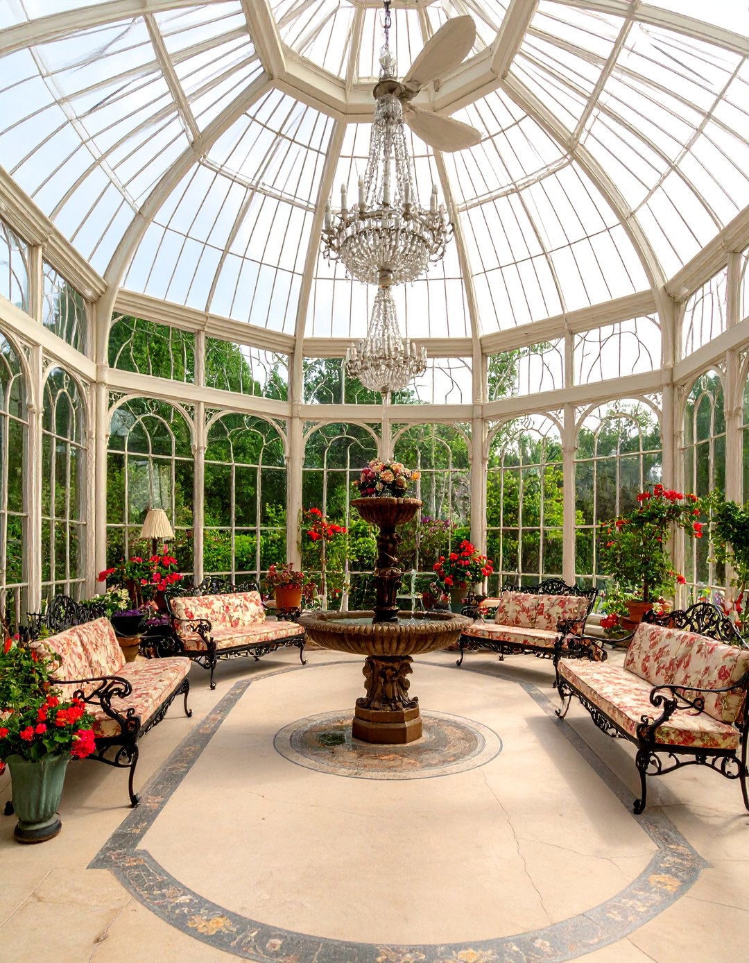 Art Nouveau Conservatory with Glass Garden Integration - 25 Art Nouveau Interior Design Ideas