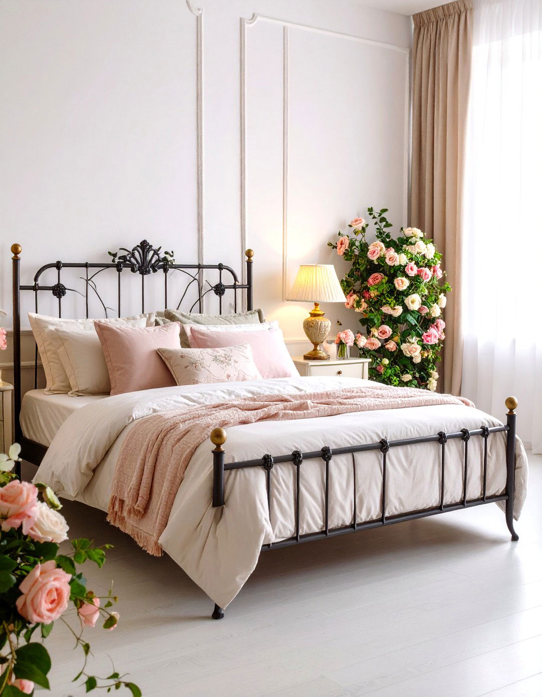 Art Nouveau Guest Bedroom with Romantic Floral Themes - 25 Art Nouveau Interior Design Ideas