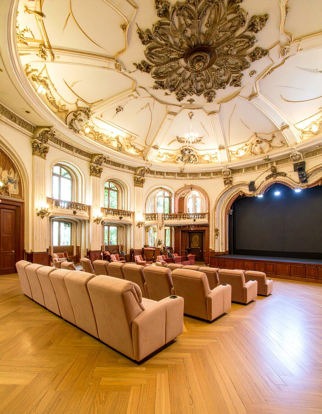 Art Nouveau Home Theater with Organic Acoustic Design - 25 Art Nouveau Interior Design Ideas