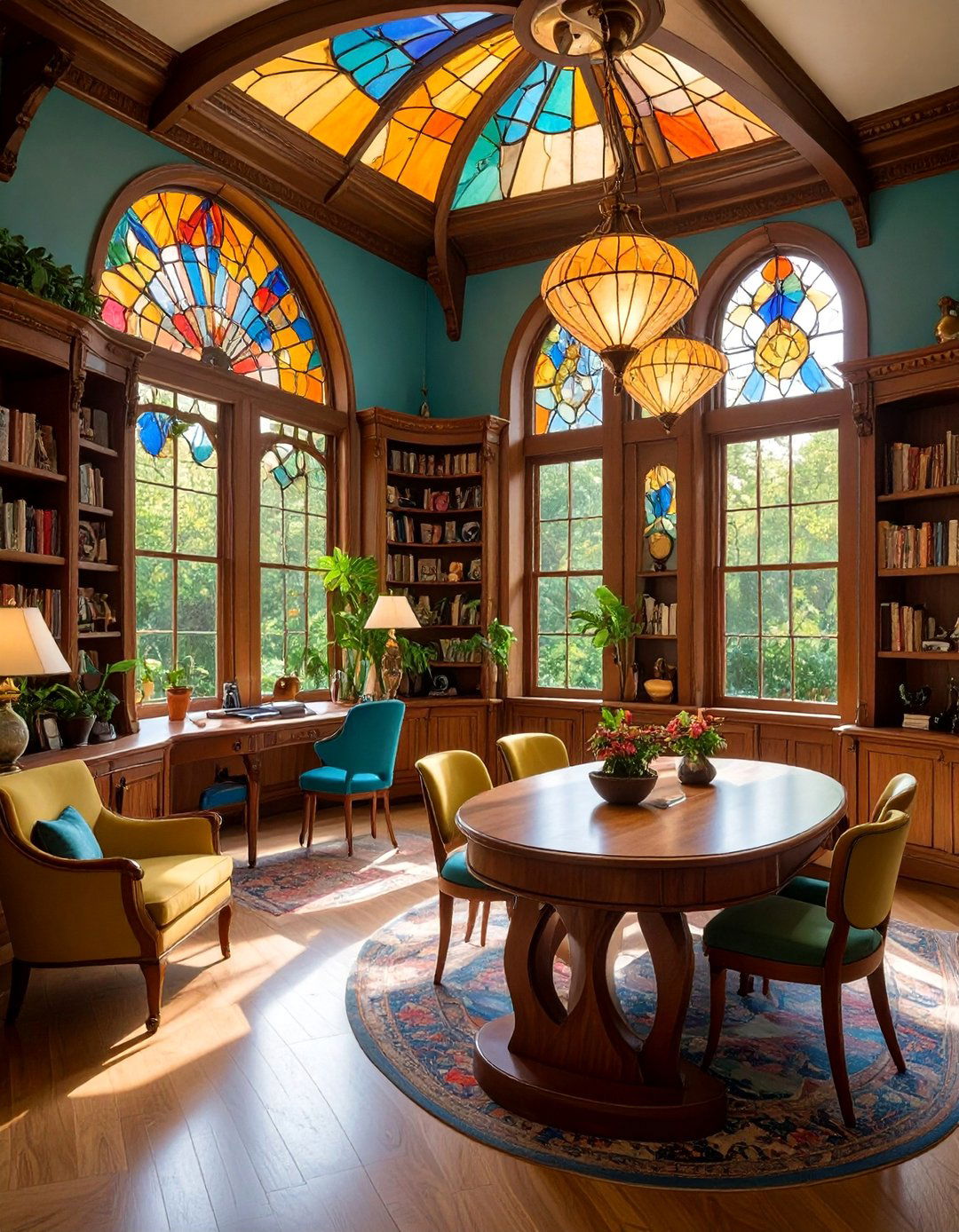 Art Nouveau Inspired Study with Organic Motifs - 25 Vintage Decor Ideas