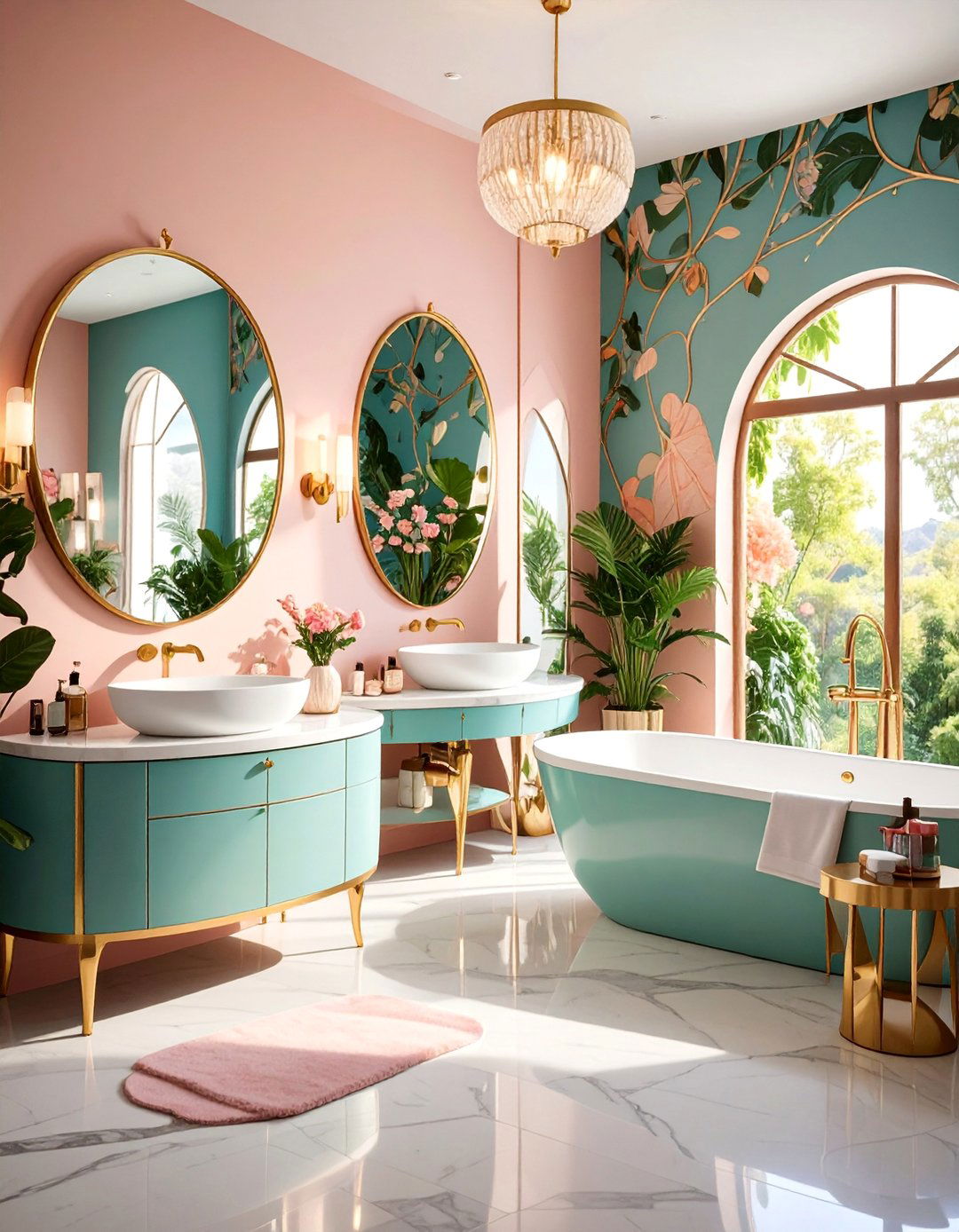 Art Nouveau Powder Room with Organic Flowing Lines - 25 Eclectic Powder Room Ideas
