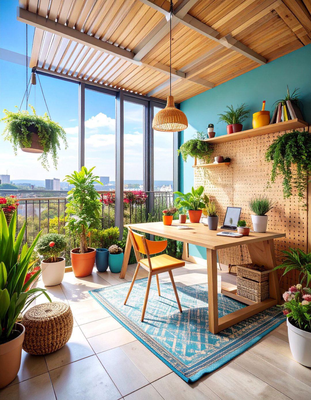 Art Studio Balcony with Creative Workspace - 25 Large Balcony Ideas
