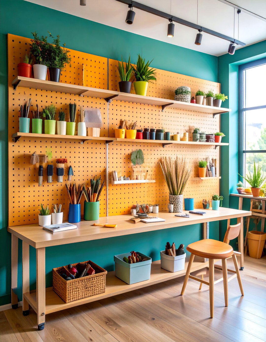 Art Studio Supply Pegboard - 25 Pegboard Ideas
