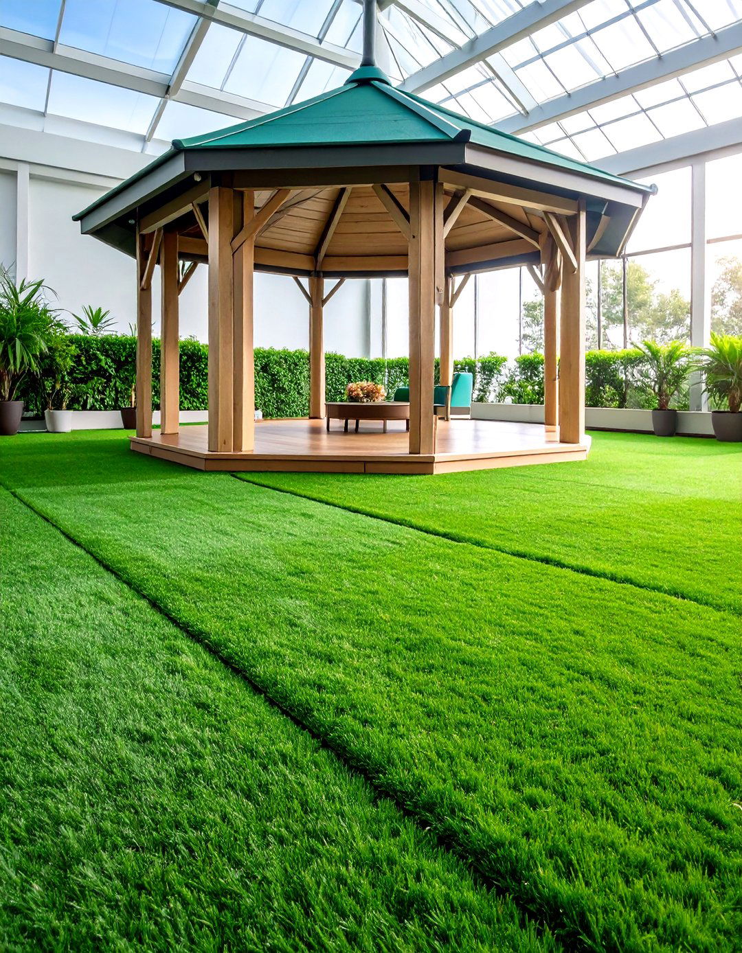 Artificial Grass with Professional Installation - 25 Gazebo Floor Ideas