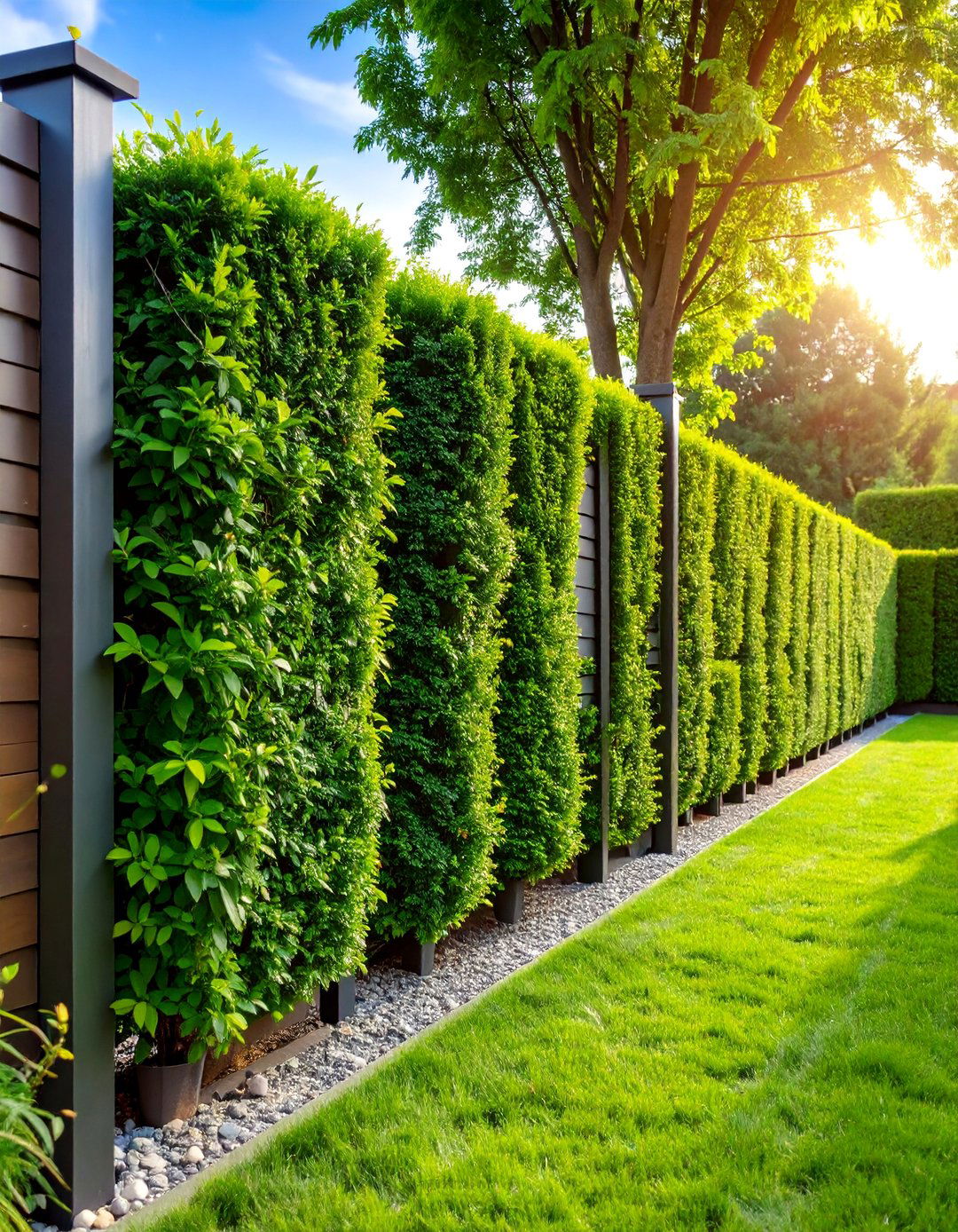 Artificial Hedge Privacy Fence with Realistic Foliage - 25 Patio Privacy Ideas