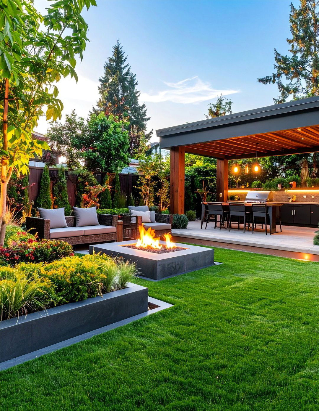 Artificial Turf Entertainment Zone - 25 Low Maintenance Backyard Landscaping Ideas