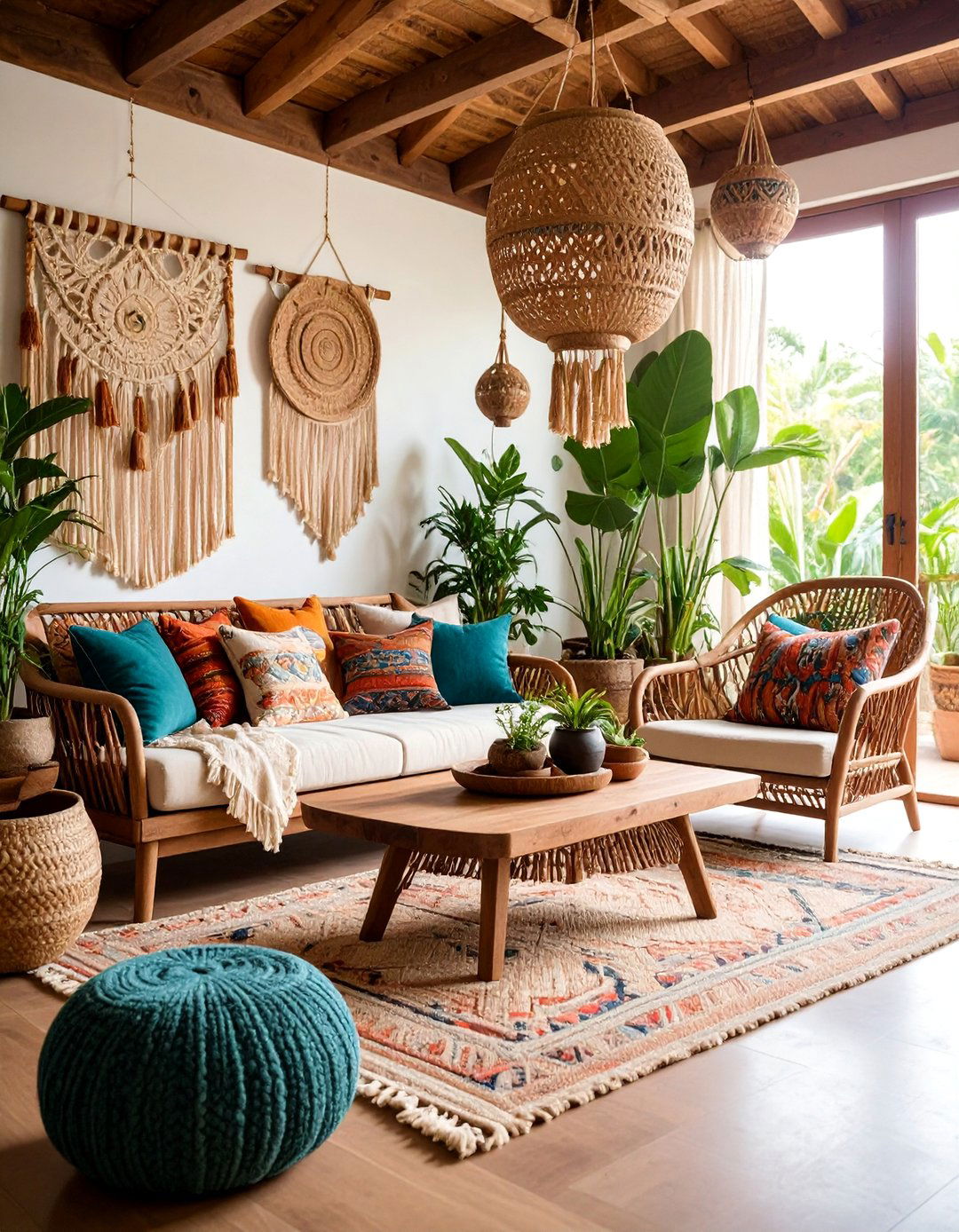 Artisan Handcrafted Natural Theme - 25 Earthy Living Room Decor Ideas