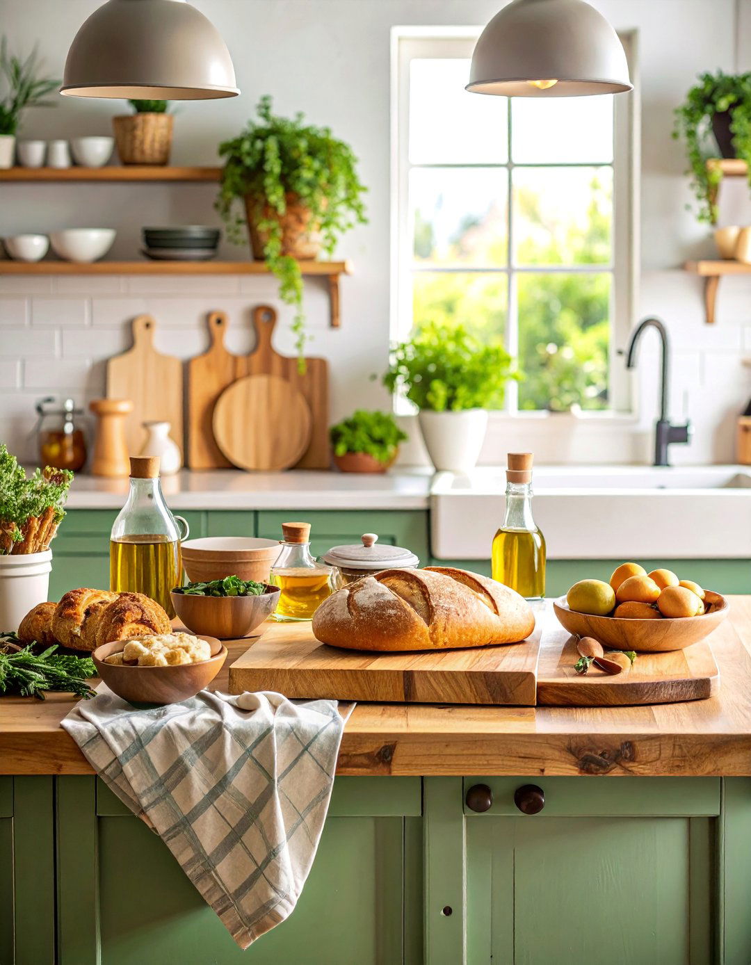 Artisanal Breadboard Kitchen Island Centerpiece - 25 Kitchen Island Centerpiece Ideas