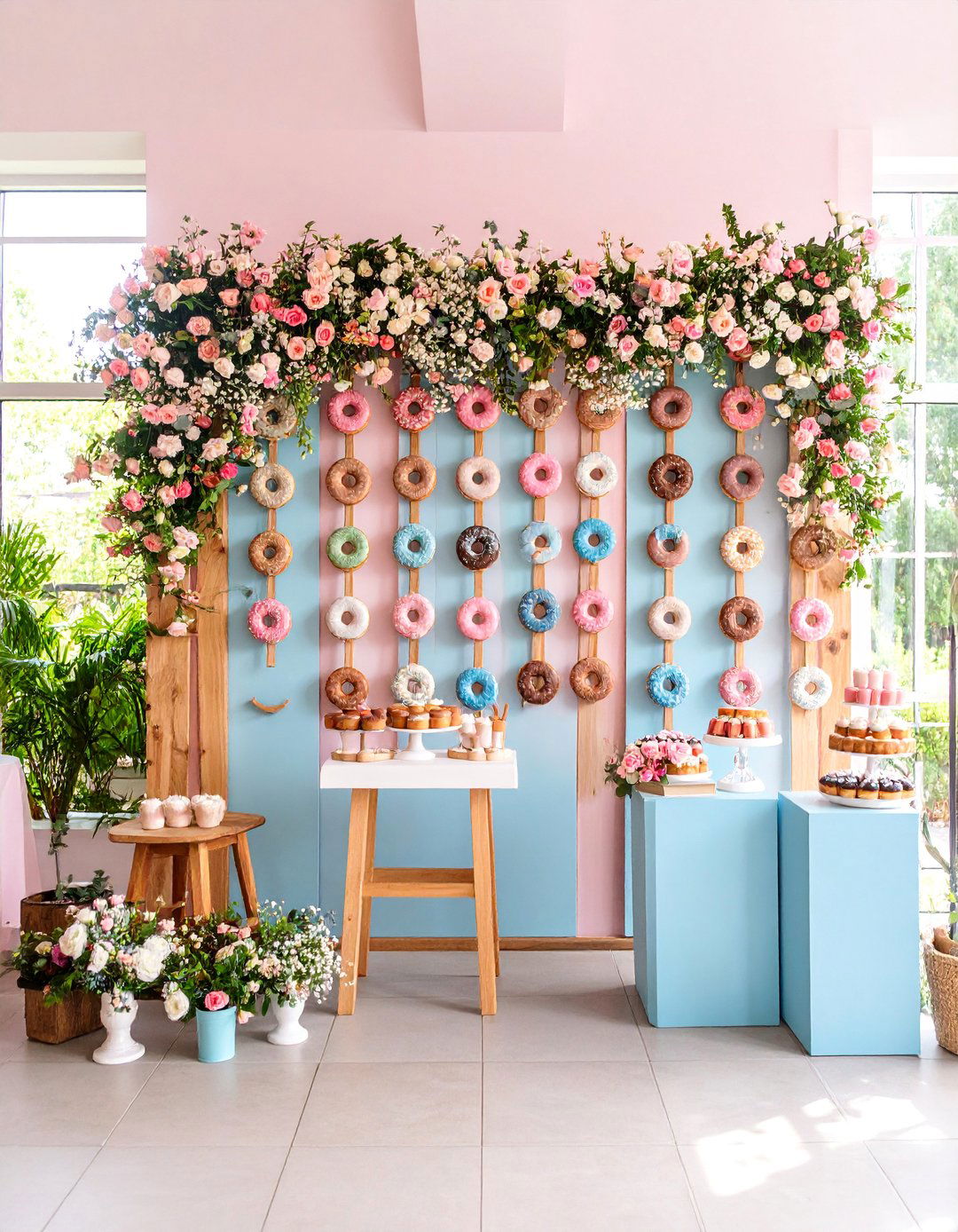 Artisanal Donut Wall Display - 25 Wedding Food Ideas