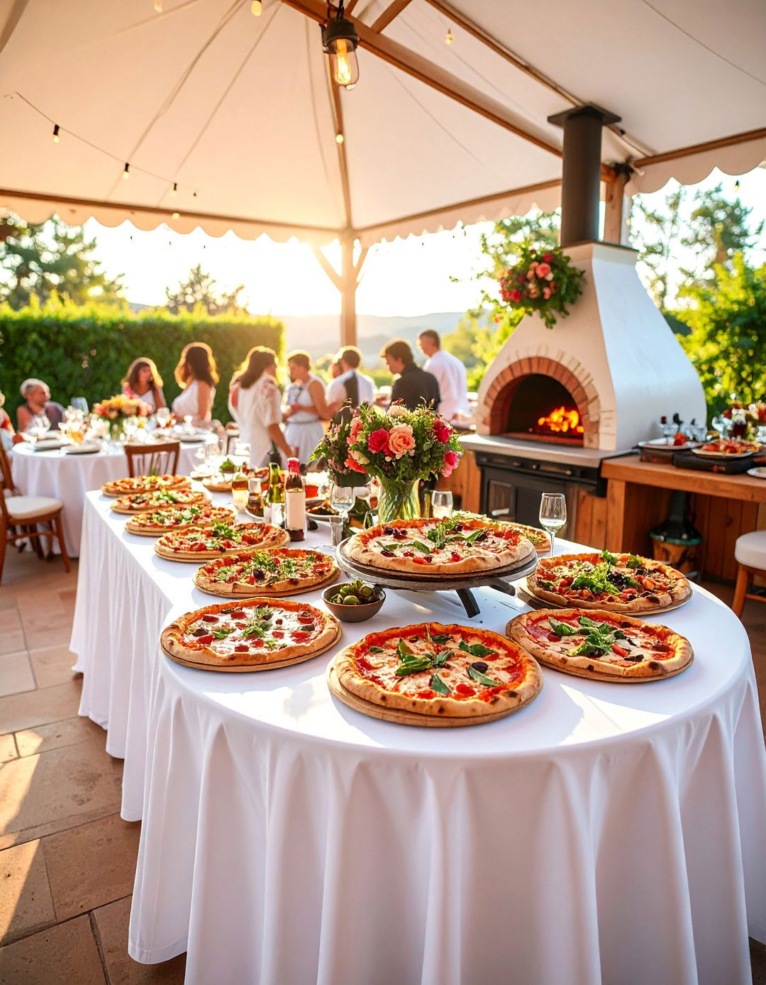 Artisanal Pizza Bar Station - 25 Wedding Food Ideas