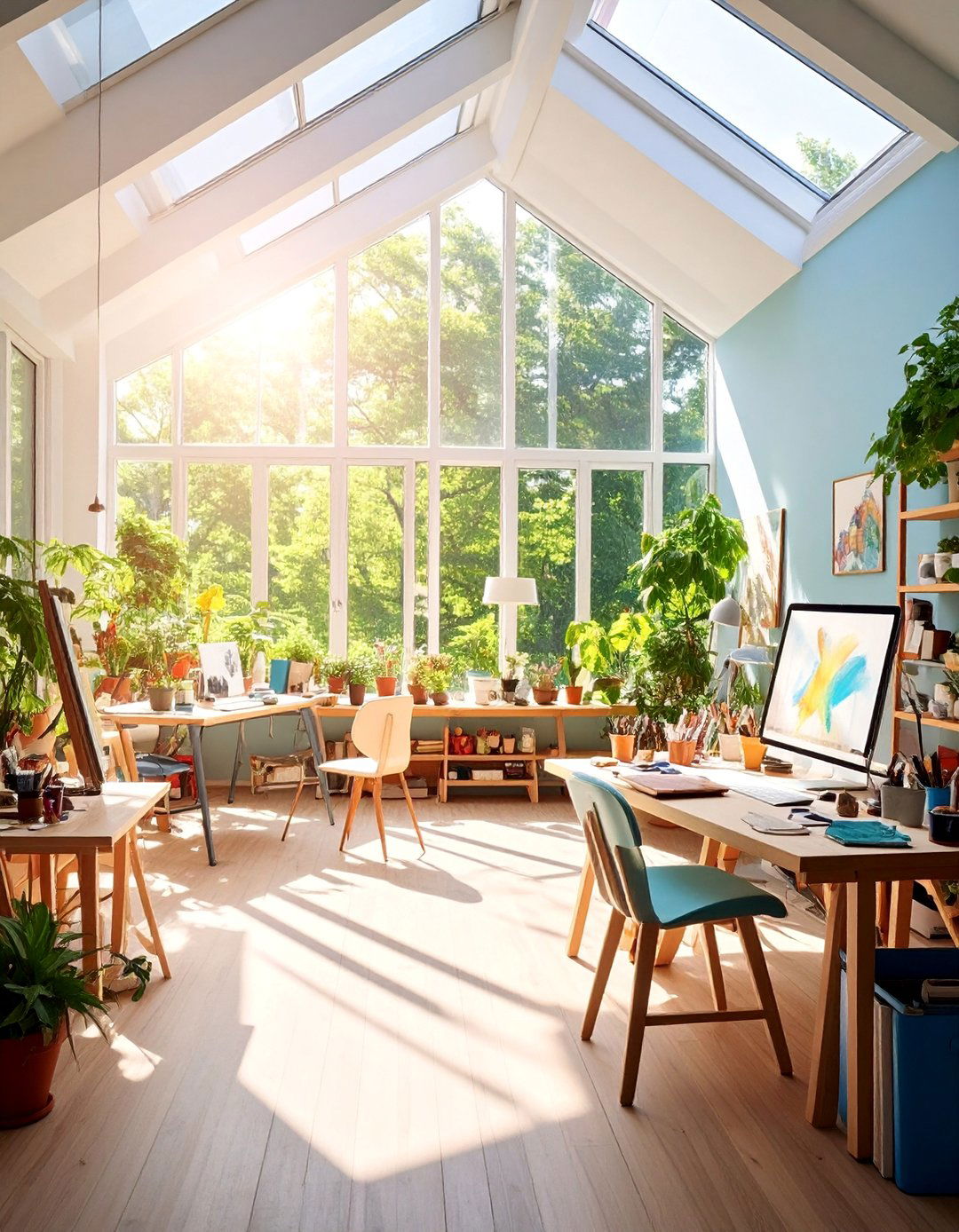 Artist Studio Creative Workshop - 25 Mid-century Modern Sunroom Ideas