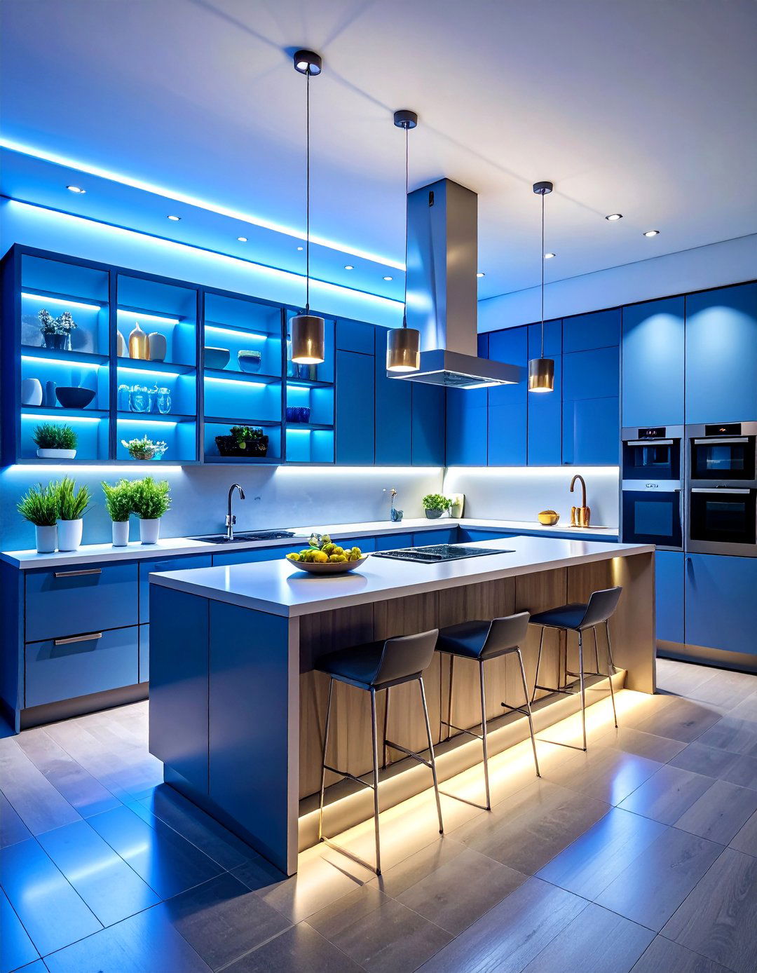 Artistic Feature Cabinet Backlighting Drama - 25 Cabinet Lighting Ideas