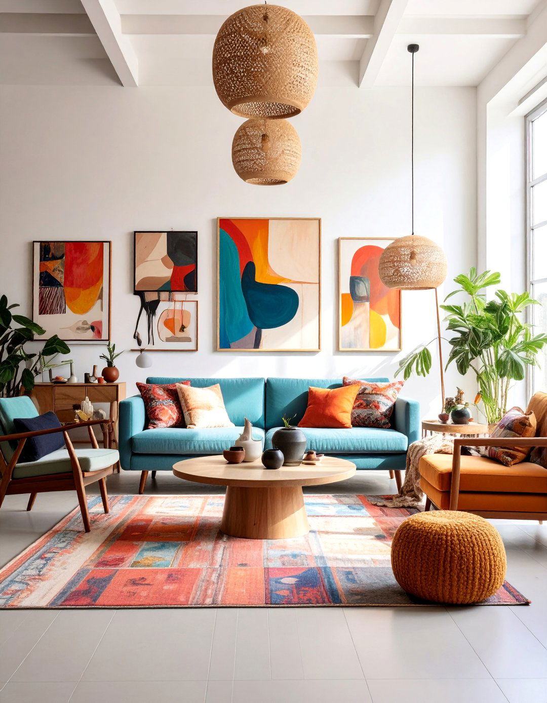 Artistic Gallery Living Room with Statement Wall Display - 25 Small Living Room Ideas