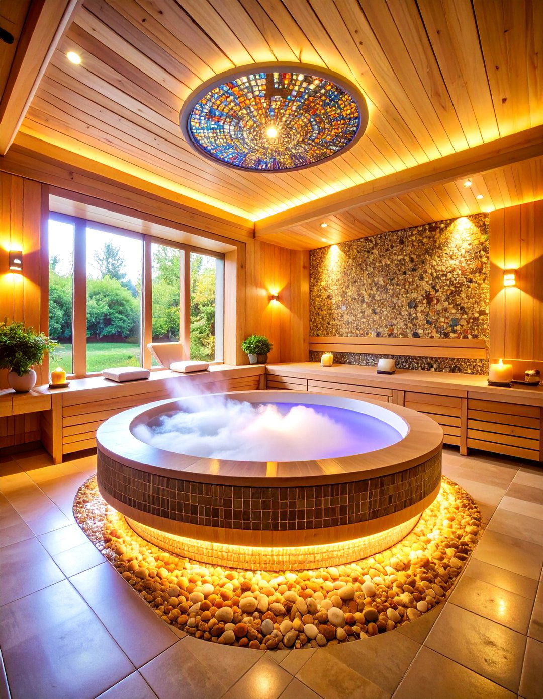 Artistic Mosaic Tile Steam Room Sanctuary - 25 Sauna Room Design Ideas
