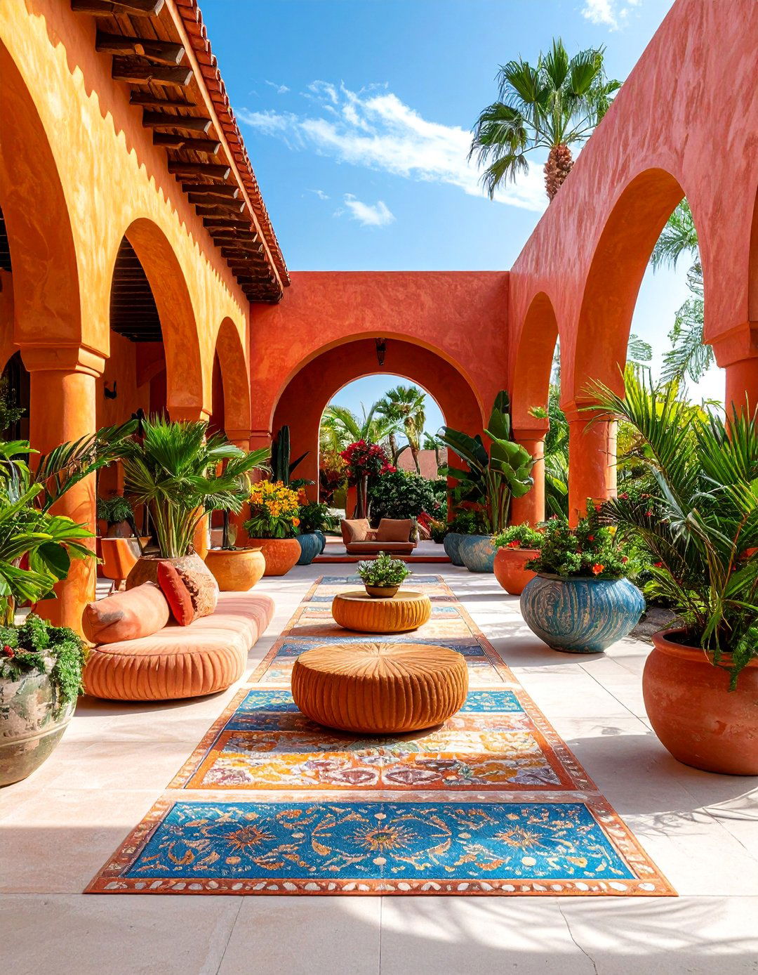 Artistic Raised Concrete Patio with Sculptural Elements - 25 Raised Concrete Patio Ideas