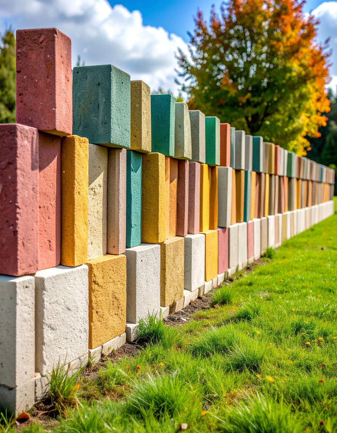 Artistic Sculptural Cinder Block Fence Design - 25 Cinder Block Fence Ideas
