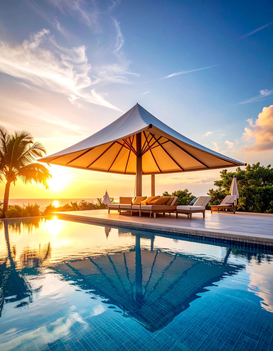Artistic Shade Sculpture with Functional Design - 25 Pool Shade Ideas