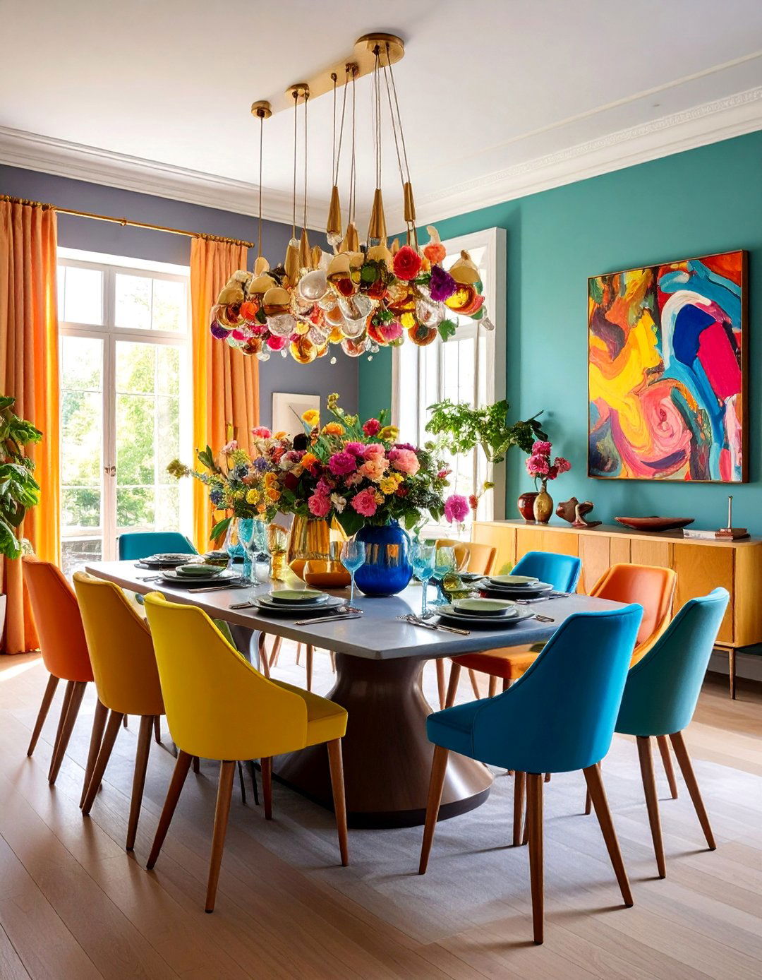 Artistic Statement with Creative Design Elements - 25 Luxury Dining Room Ideas