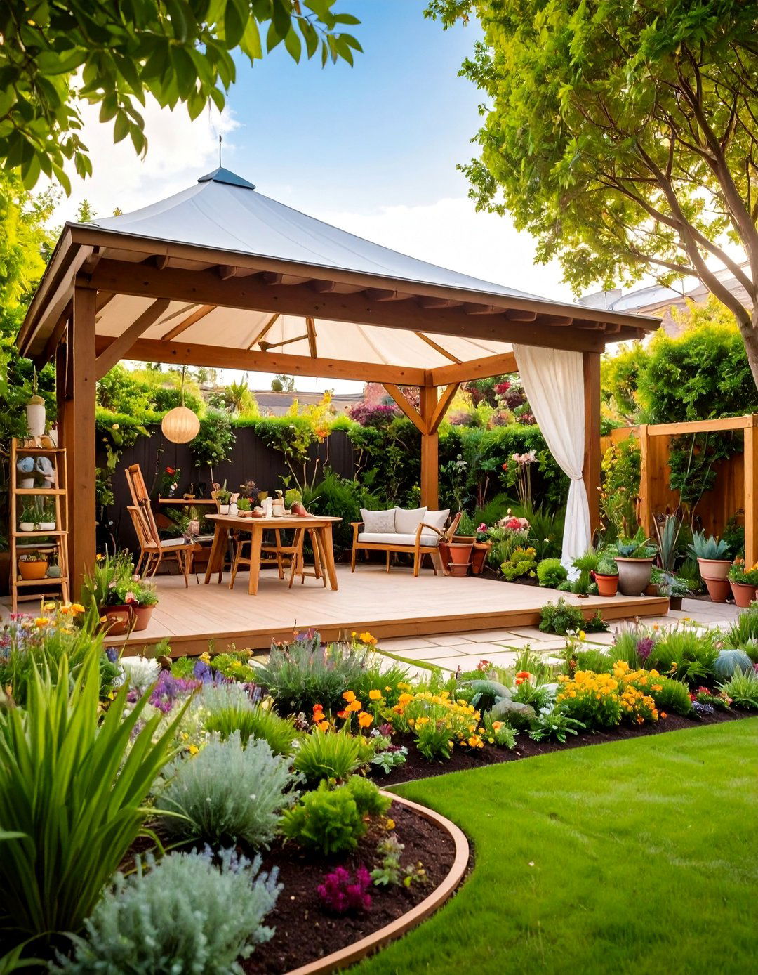 Artists Garden with Creative Workspaces - 25 L Shaped Backyard Ideas