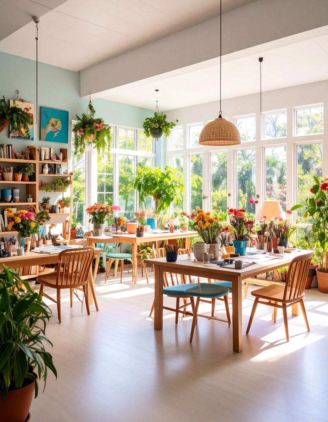 Arts and Crafts Florida Room with Built in Storage and Creative Workspaces - 25 Florida Room Ideas