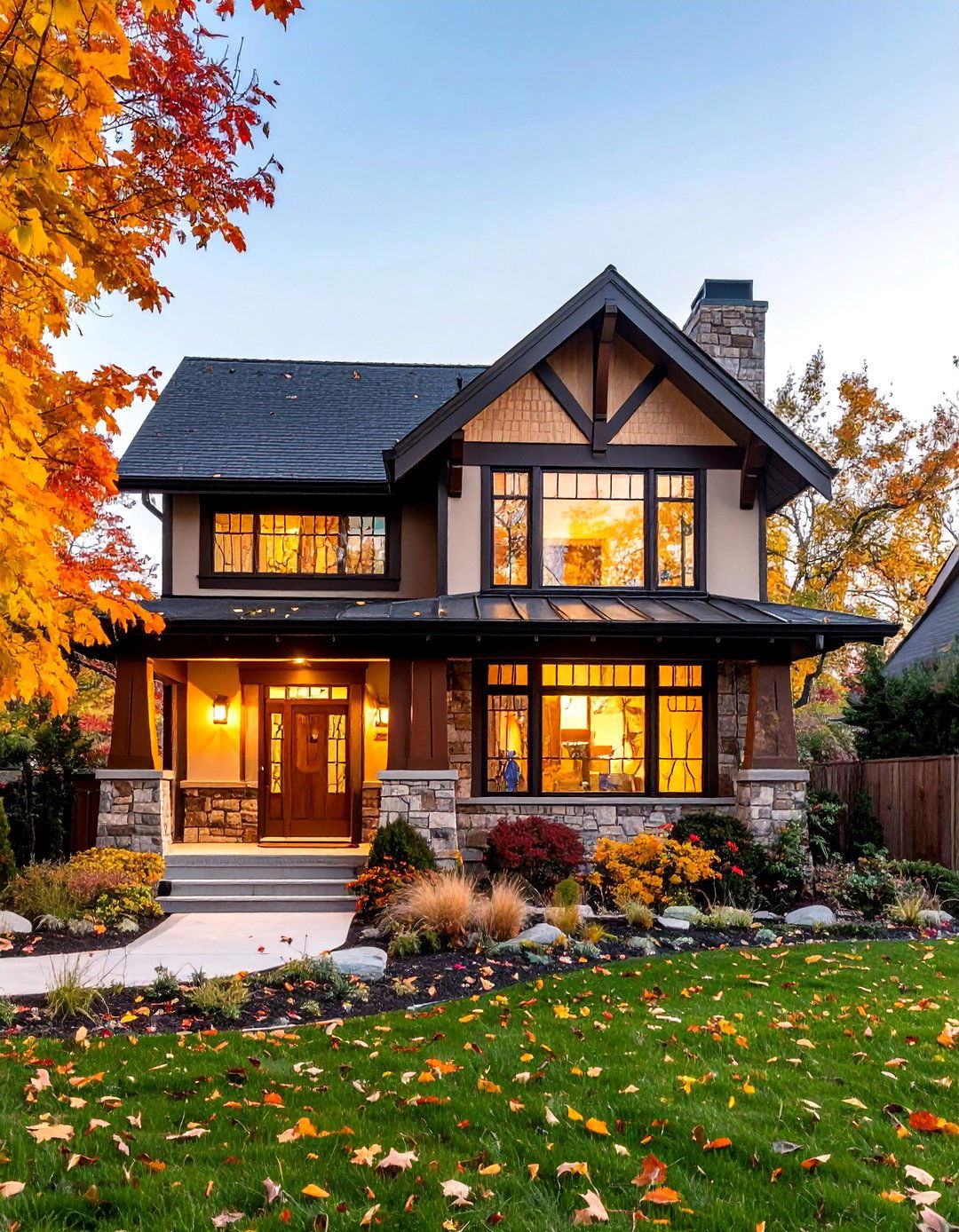 Arts and Crafts Influenced Craftsman with Art Glass - 25 Craftsman Style House Exterior Ideas