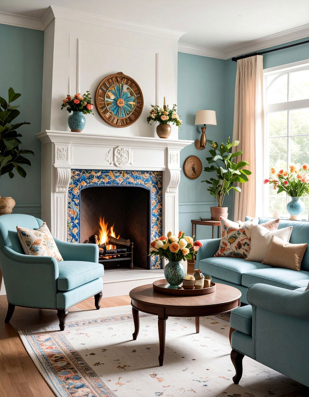 Arts and Crafts Tile with Relief Patterns - 25 Craftsman-style Fireplace Ideas