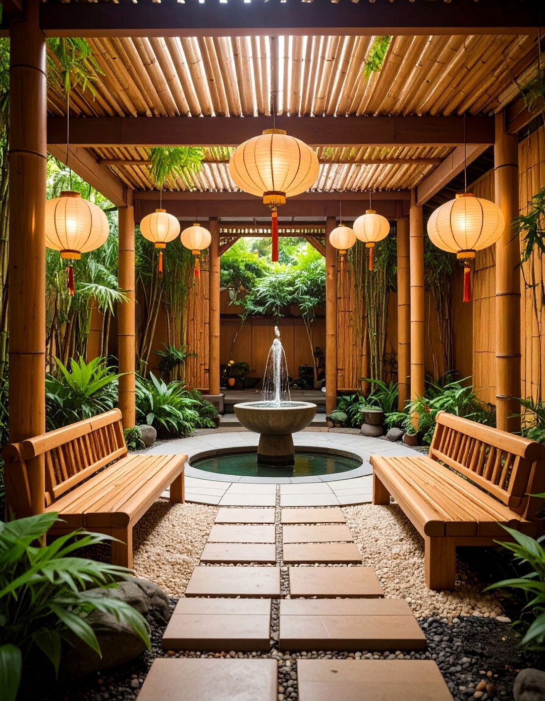 Asian Inspired Bamboo Courtyard - 25 Courtyard Ideas