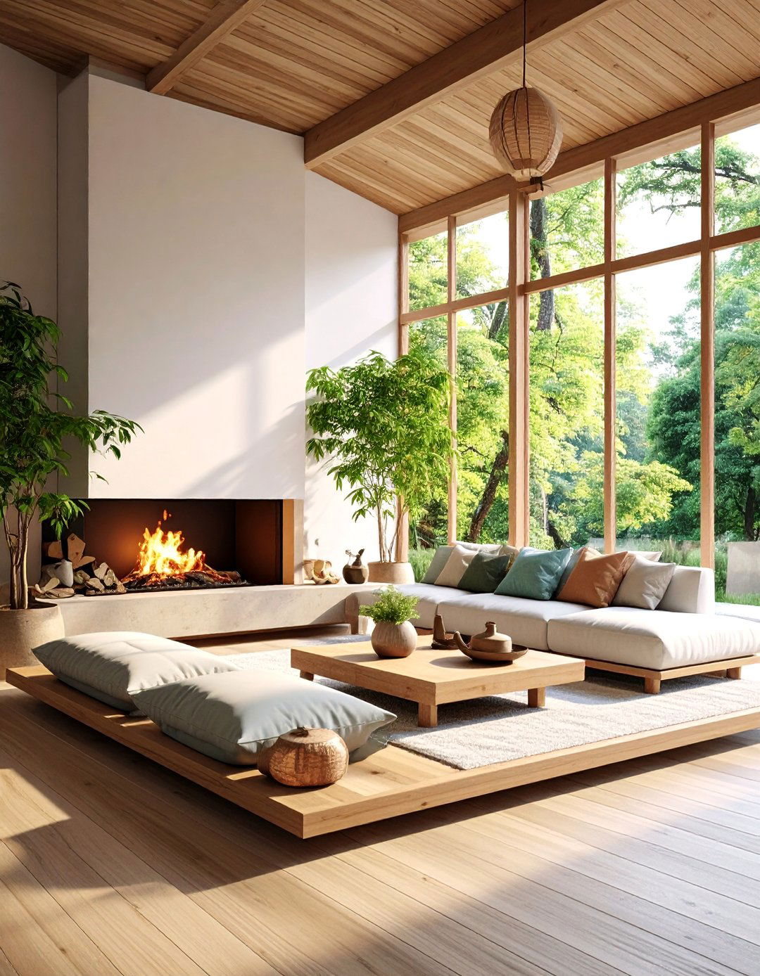 Asian Zen Great Room with Natural Elements - 25 Great Room Ideas