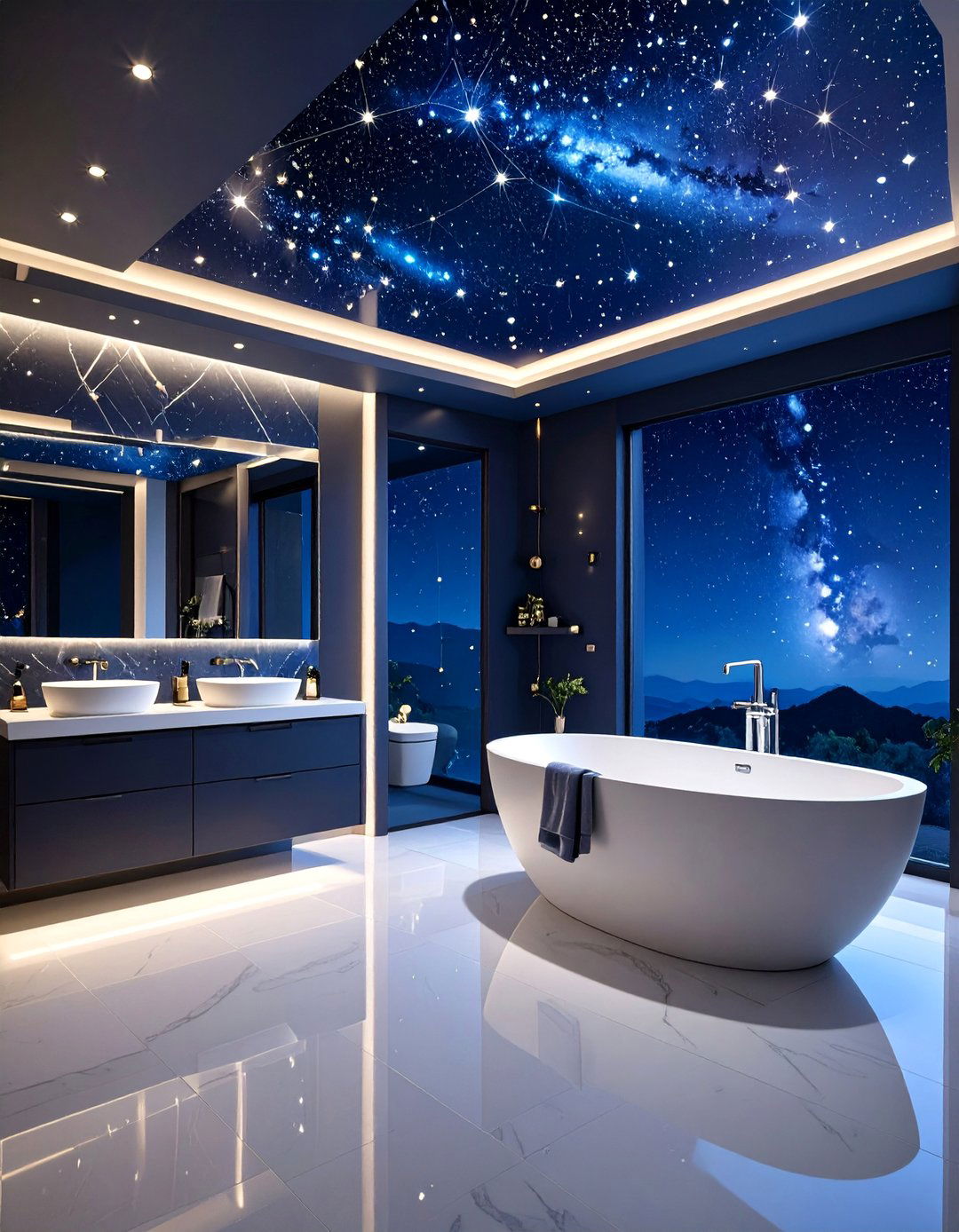 Astronomy Tower Celestial Bathroom - 25 Harry Potter Bathroom Ideas