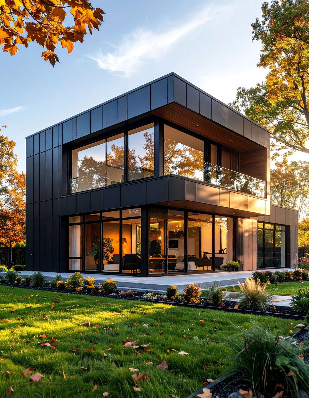 Asymmetrical Black Metal Cladding Design - 25 Modern Black Houses